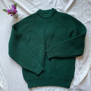Vintage Forest Green Heavyweight Acrylic Pullover Sweater